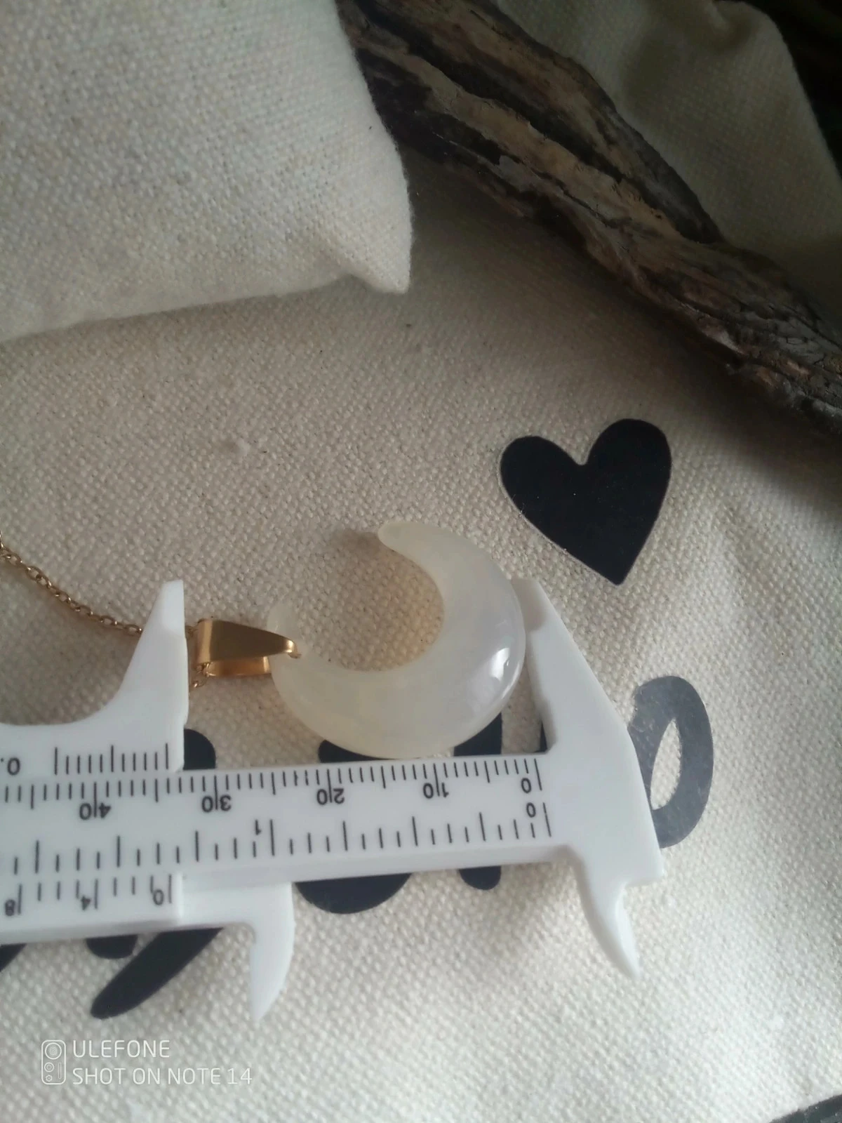 Collier acier inoxydable et lune blanche – photo 3